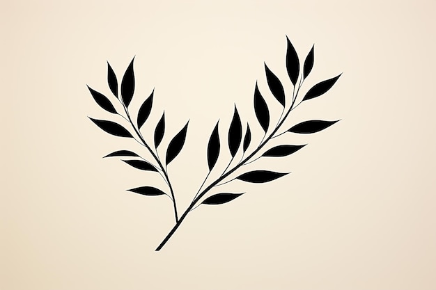 Foto minimalist illustration of a leaf ai generated