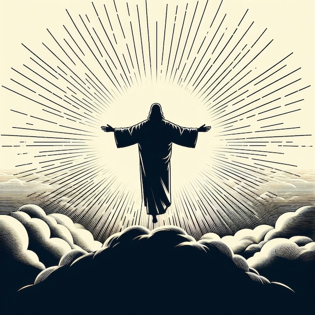 Foto minimalist silhouette illustration ascension of jesus christ background
