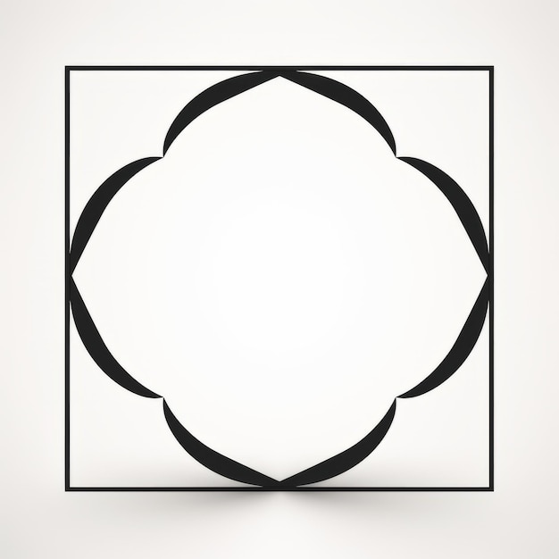 Foto minimalista árabe zen curvilinear quadrilateral em branco