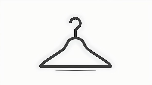 Minimalista Black Clothes Hanger Isolado em fundo branco Elemento gráfico para moda e varejo Design simples e limpo AI