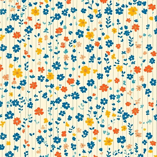 Minimalista colorido pastel patrón sin costuras pequeñas flores y hojas