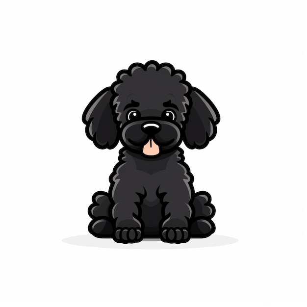 Foto minimalista desenho animado black poodle foto de alta qualidade com gifs animados