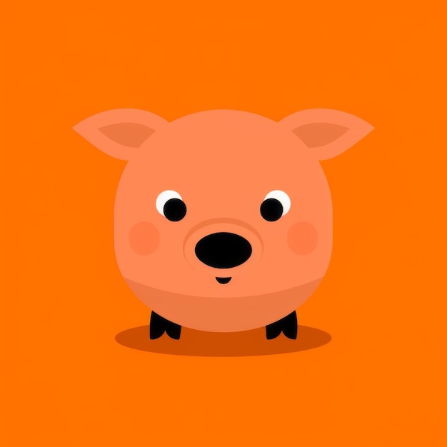 Minimalista desenho animado Piggy design bonito e distinto