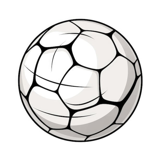 Foto minimalista dibujos animados de fútbol clip art en contorno grueso en fondo blanco bola clipart