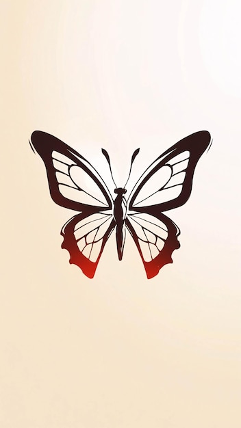 Minimalista elegante y simple Ilustración de mariposa de colores Idea de diseño de logotipo Papel de pared de mariposa