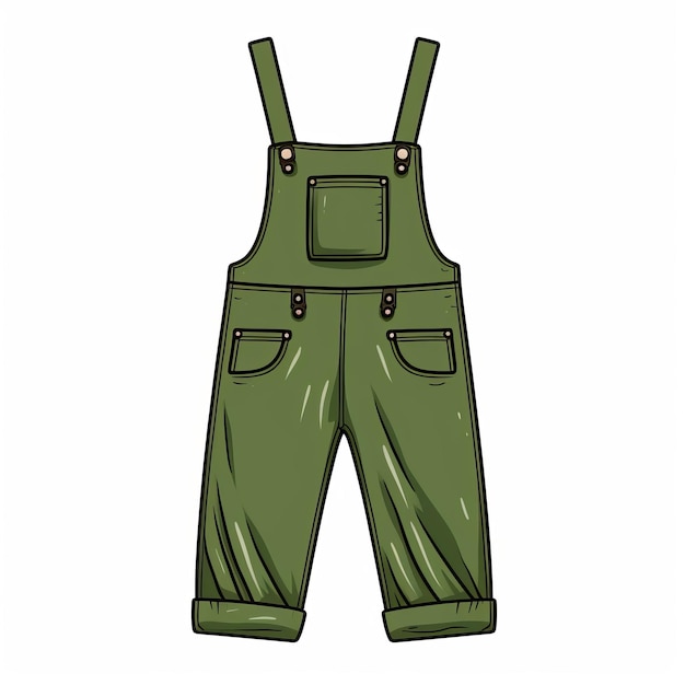 Minimalista Exército Verde Desenho Geral Ilustração de Caracteres Vector