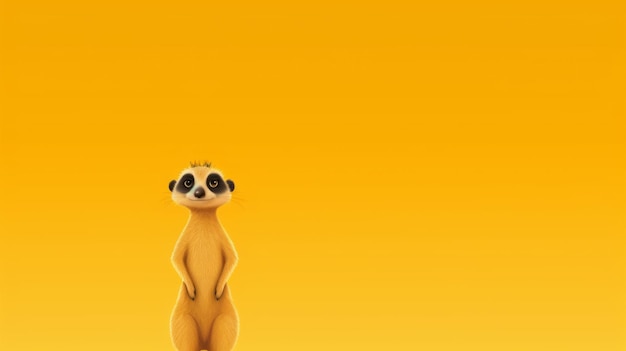 Minimalista Meerkat en fondo naranja 32k Uhd papel de pared