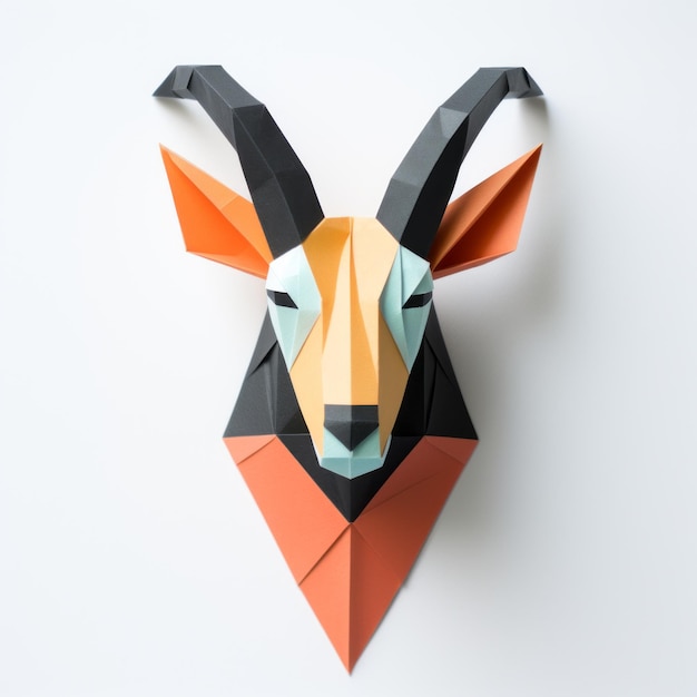 Minimalista Origami Antílope Diseño innovador con formas simétricas