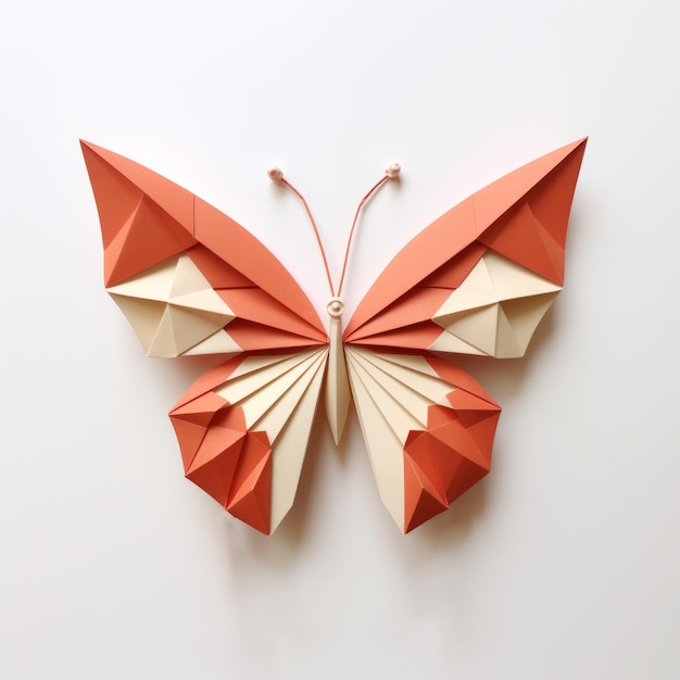 Foto minimalista origami mariposa composición juguetona y amigable