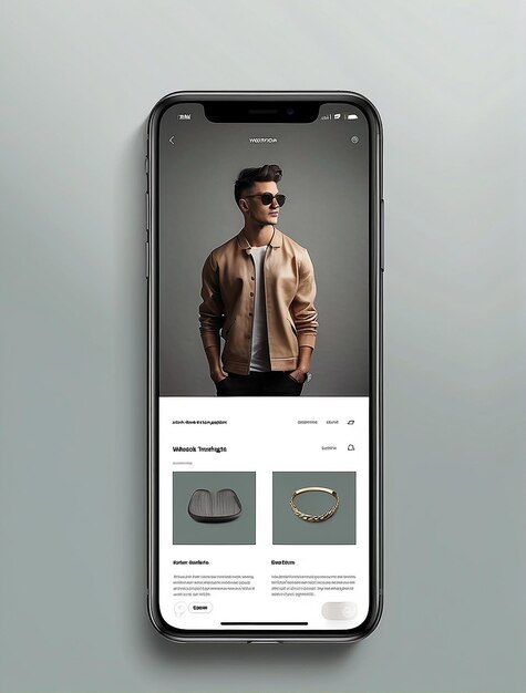 Foto minimalista página de inicio del sitio web de woocommerce página de destino del producto página de destino para móviles