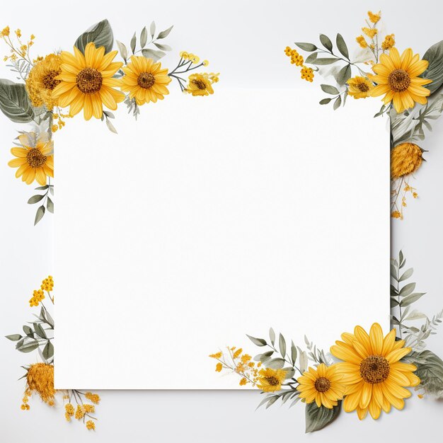 Foto minimalista sunflower art paleta branca leve