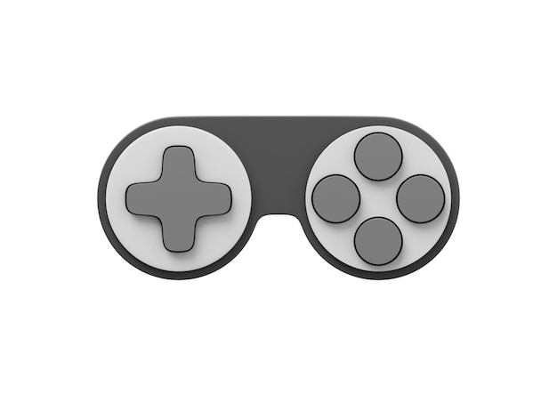 MinimalisticRealistic Konsolenspielcontroller Grau isoliertes Symbol auf weißem Hintergrund 3D-Rendering