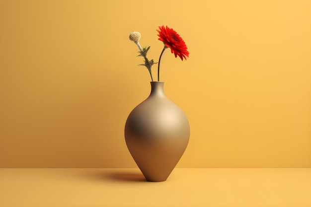 Minimalistische abstrakte Blume in Vase