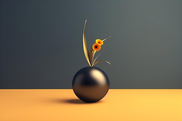 Minimalistische abstrakte Blume in Vase