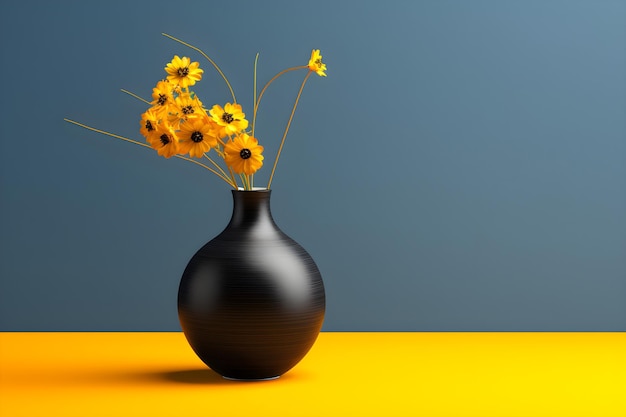 Minimalistische abstrakte Blume in Vase