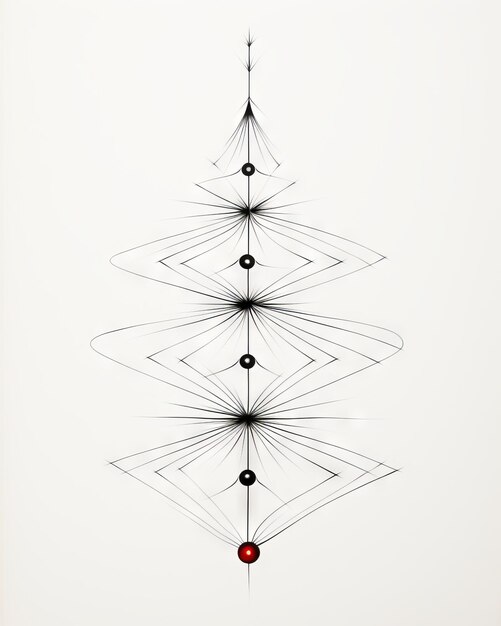 Foto minimalistische abstrakte kalligraphie bleistiftzeichnung von weihnachten