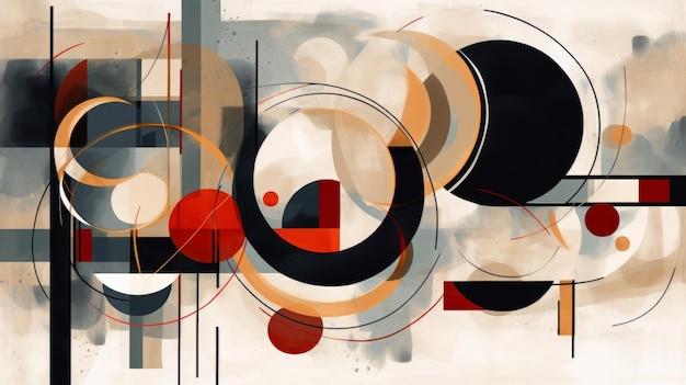 Minimalistische abstrakte Kunst Digitaler Konstruktivismus mit kalligraphischen Abstraktionen