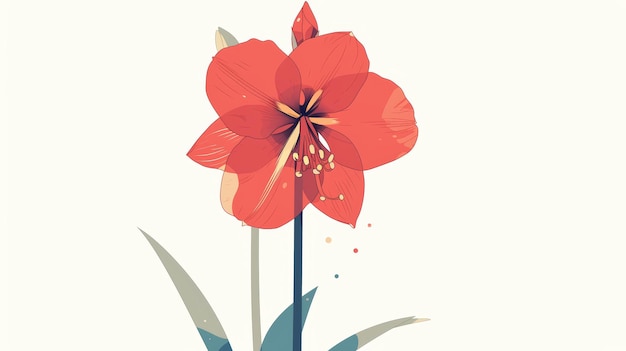 Minimalistische Amaryllis-Illustration mit ästhetischer Attraktivität Generative KI