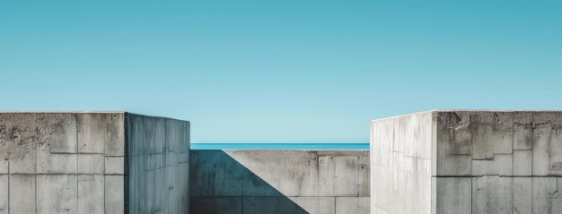 Minimalistische Betonarchitektur unter blauem Himmel