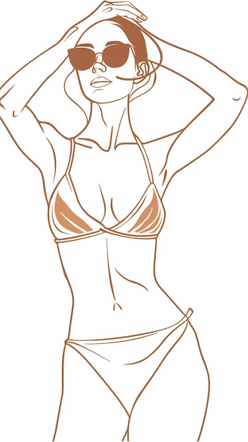 Minimalistische Bikini-Frau