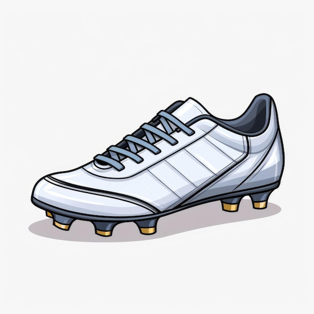 Minimalistische Cartoon-Stil-Fußball-Clip Art mit dicken Umrissen auf einem weißen Hintergrund Fußballschuhe