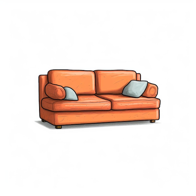 Minimalistische Couch-Illustration auf weißem Hintergrund