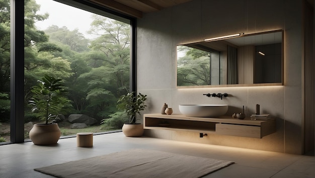 minimalistische Eleganz Badezimmer japanisches Design mit der gemütlichen Funktionalität