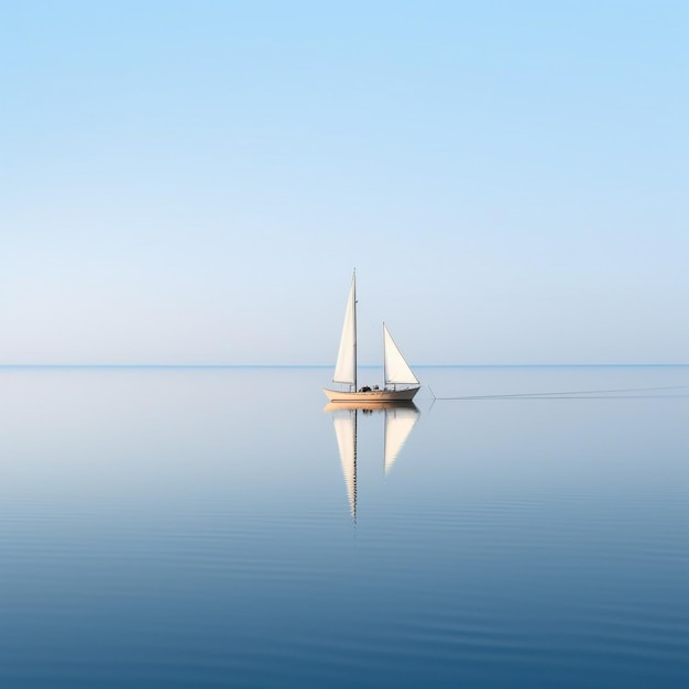 Minimalistische Fotografie eines Segelbootes