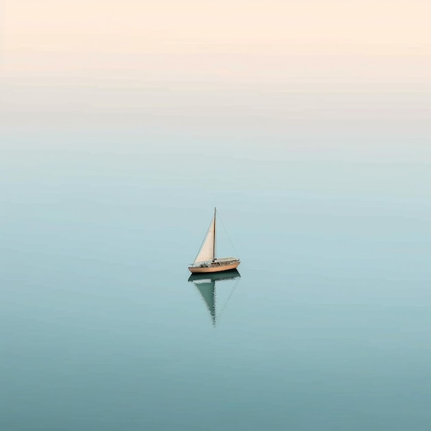 Minimalistische Fotografie eines Segelbootes