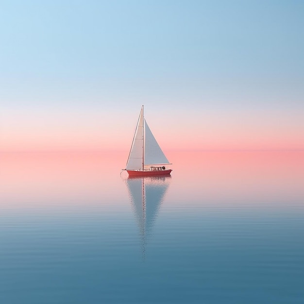 Minimalistische Fotografie eines Segelbootes