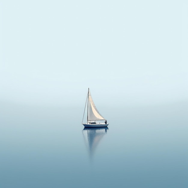 Minimalistische Fotografie eines Segelbootes