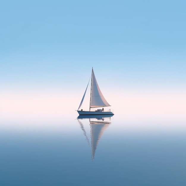 Minimalistische Fotografie eines Segelbootes