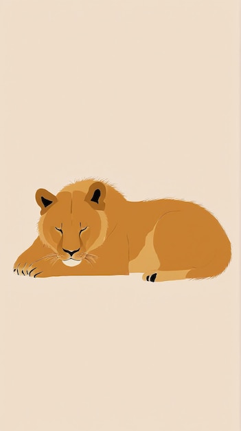 Foto minimalistische illustration der iphone-hülle des löwenkönigs