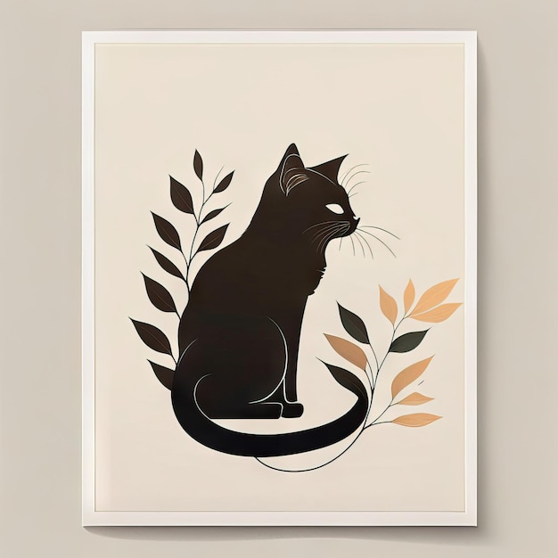 Foto minimalistische illustration der katze