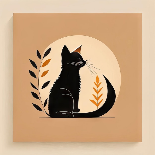 Minimalistische Illustration der Katze