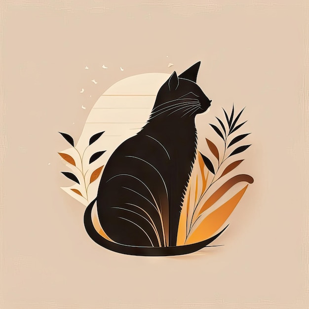 Minimalistische Illustration der Katze