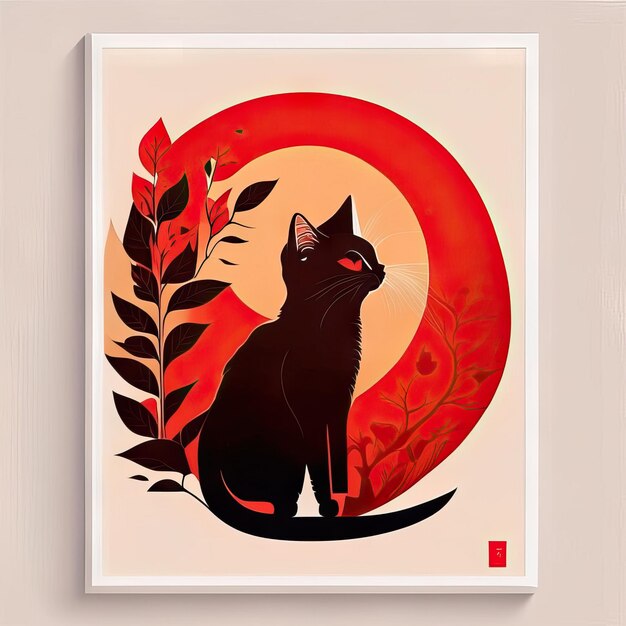 Minimalistische Illustration der Katze