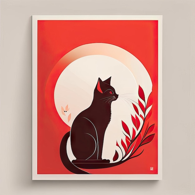 Minimalistische Illustration der Katze