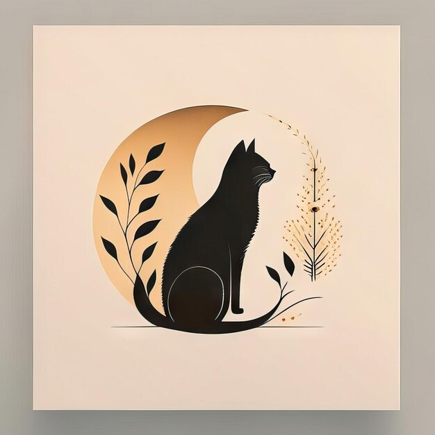 Minimalistische Illustration der Katze