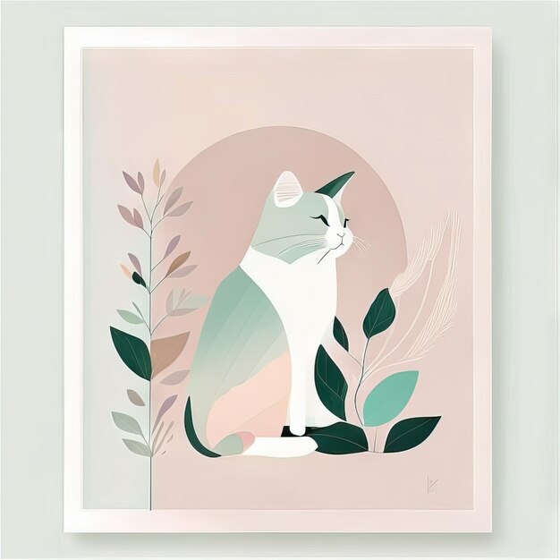 Foto minimalistische illustration der katze