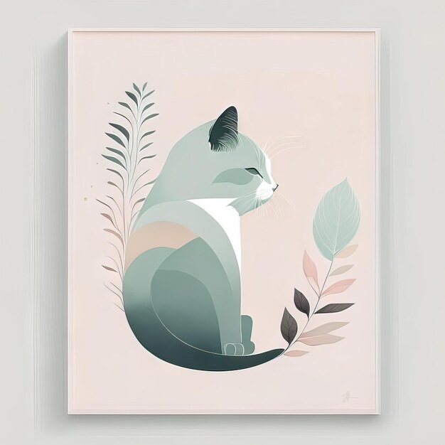 Foto minimalistische illustration der katze