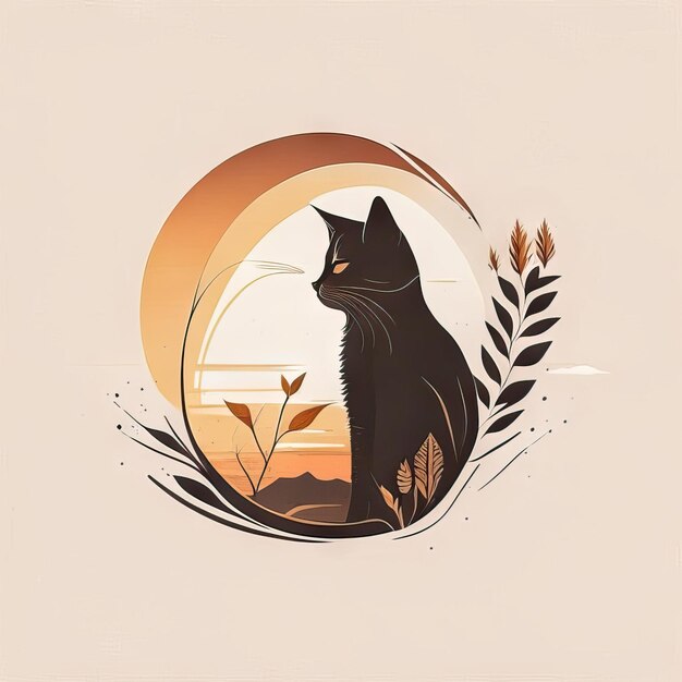 Foto minimalistische illustration der katze