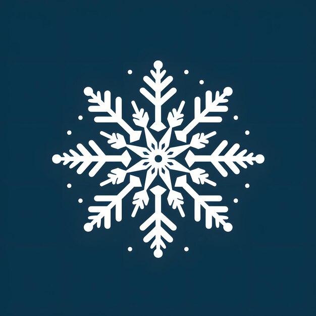 Minimalistische Illustration einer Schneeflocke auf farbigem Hintergrund
