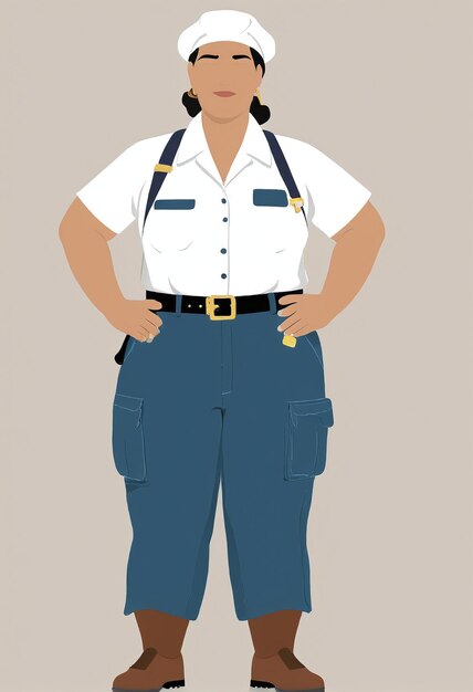 Minimalistische Illustration eines Mannes in Uniform