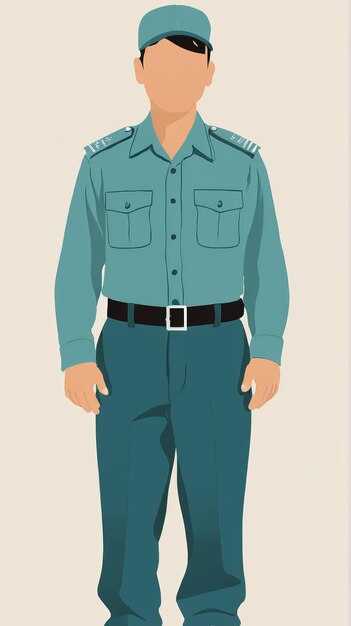 Minimalistische Illustration eines Mannes in Uniform