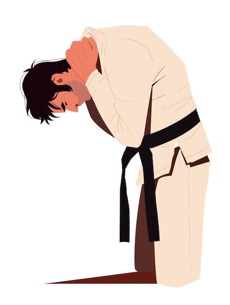 Minimalistische Judo-Übung Illustration Generative KI