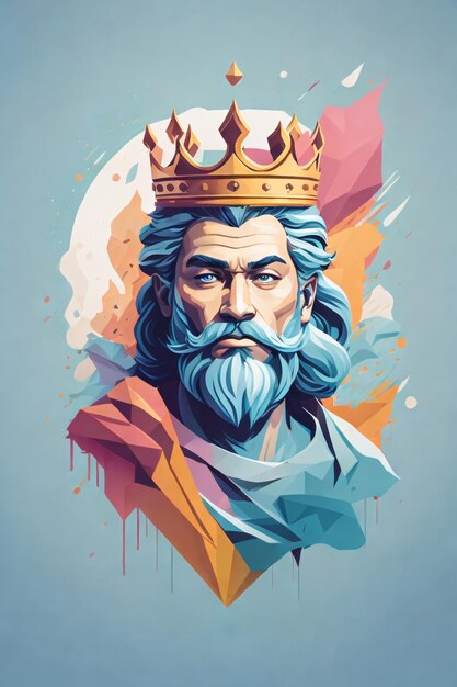 Minimalistische King-Vektorkunst-Logo-Illustration