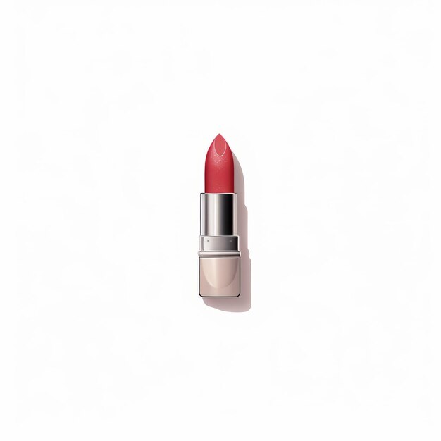 Minimalistische Korallenlipstick-Illustration auf weißem Hintergrund