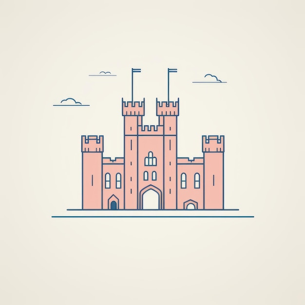 Minimalistische Linienkunst von Lincoln Castle