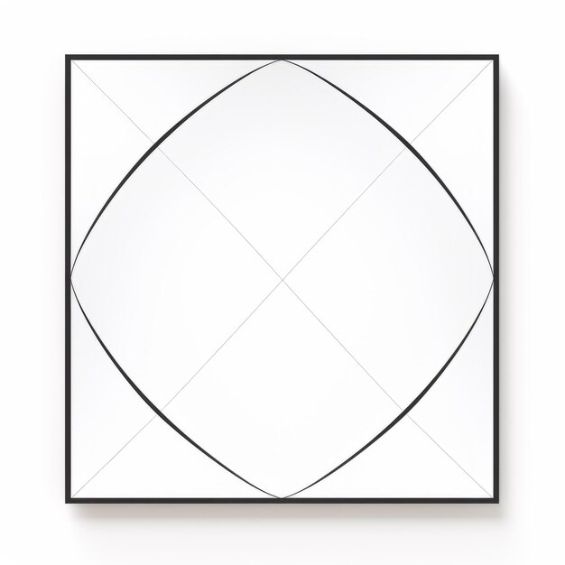 Foto minimalistische linienkunst weißer und schwarzer kreisförmiger rahmen auf isoliertem hintergrund